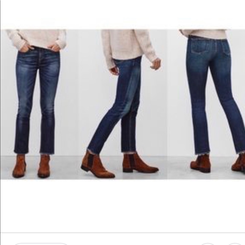 Rag & Bone Crop Straight Jeans Frayed Hem Doheny